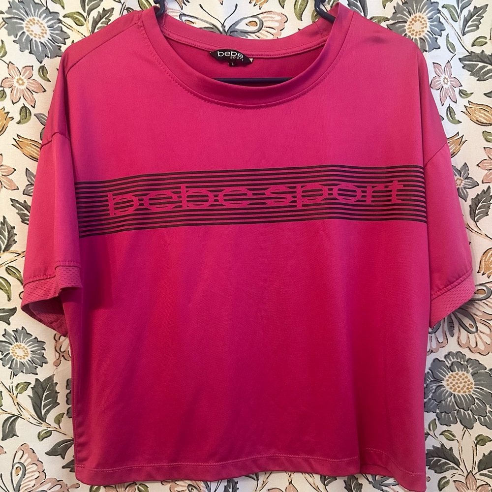 bebe Sport Pink Crop Top